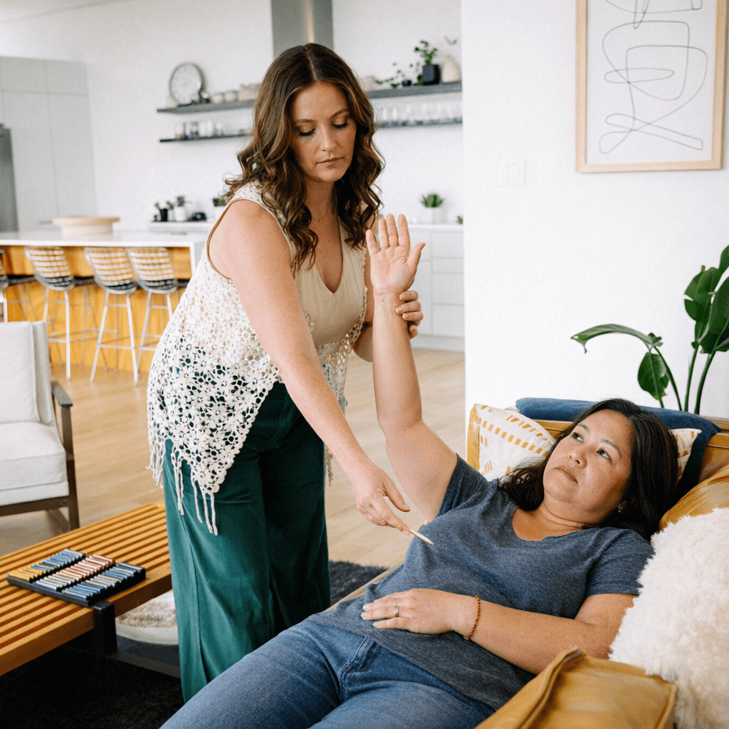 muscle testing for symptoms, muscle testing for digestion, brain fog, fatigue, and hormone balance